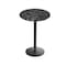 Holland Bar Stool Co 42 Tall OD214 Black Table Base w22 Dia foot and 32 Dia Black Marble Top, IndoorOutdoor OD214-2242BWODS32RBM - alternate 1